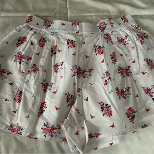 Janie and Jack White Skirt with Red and Blue Floral Design